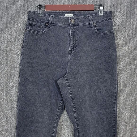 LL Bean True Shape Jeans Womens 12 MT Black High Rise Straight Leg Classic Fit - Picture 2 of 13